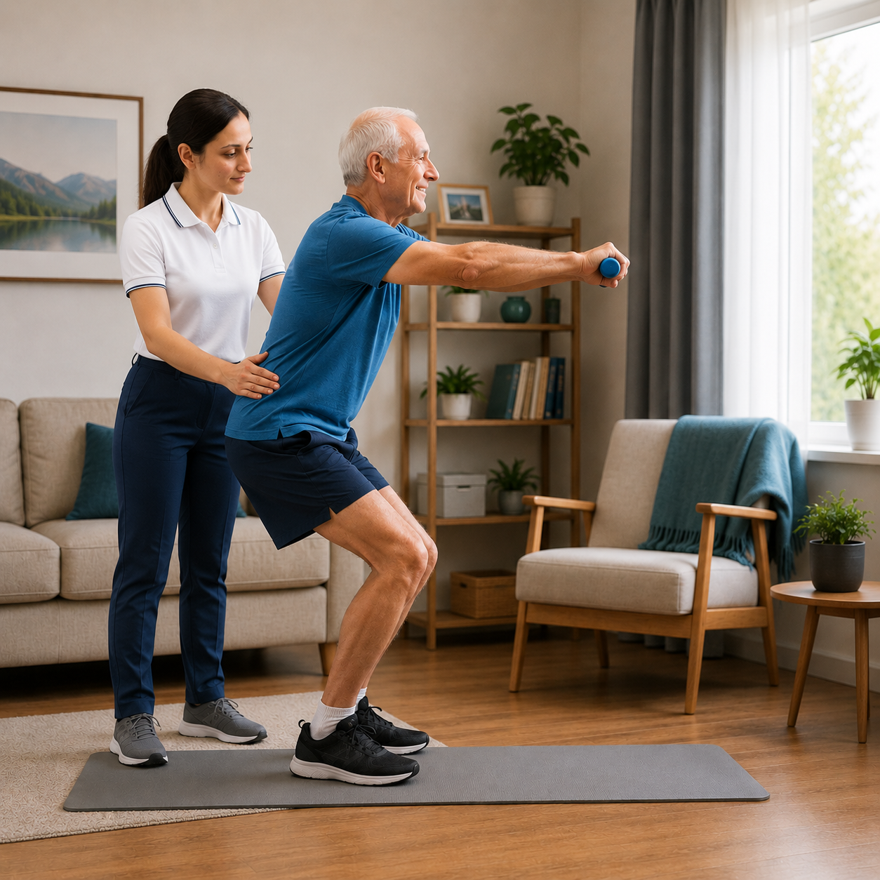 Home physiotherapy treatment for a patient unable to travel